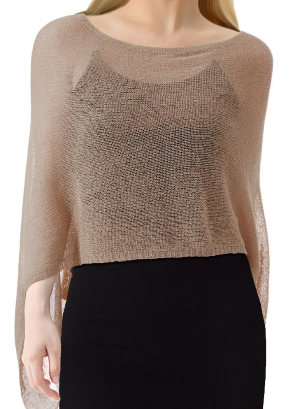 Fall Women Sheer Poncho Shrug